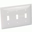 3 Gang Thermoplastic Toggle Switch Panel Wall Plate, White