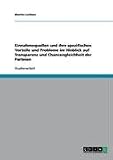 Einnahmequellen und ihre spezifischen Vorteile und Probleme im Hinblick auf Transparenz und Chancengleichheit der Parteien