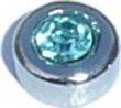 March Round Birthstone Floating Charm for Heart Lockets