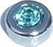 March Round Birthstone Floating Charm for Heart Lockets