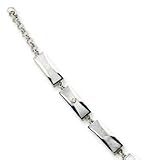 Silver .01ct Diamond and MOP Bracelet QW151-7.5 QG