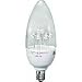 Lights of America 2325LEDE12-LF4-24 2-Watt Power LED B10 Flametip Bulb, Bright White