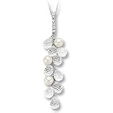 10kt. White Gold, Cultured Pearl and White Quartz Drop Pendant