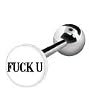 316 Surgical Stainless Steel Barbell with "Fuck You" Logo Sold as a Pair
