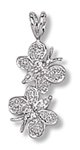 Small Butterfly and Clear CZ Pendant. Comes with a 16" Sterling Silver Necklace.