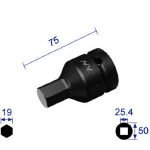 ナック　ヘキサゴンレンチソケット　差込角２５．４ｘ対辺１９ｍｍ