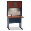 Bush Furniture Series A Wood Office Cubicle with Hutch in Hansen Cherry