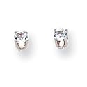 14k White Gold 3mm Aquamarine Stud Earrings XBE111