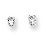 14k White Gold 3mm Aquamarine Stud Earrings XBE111