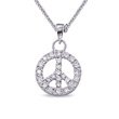 ZALES Diamond Peace Sign in Sterling Silver - 16 inch FuFoo Child's 1/5 CT. T.W. ss baby jewelry