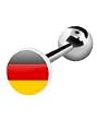 316 Surgical Stainless Steel Barbell with Germany Flag Logo Sold as a Pair