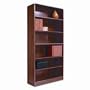 Alera Radius Corner Bookcase, 6 Shelves, 36w x 12d x 72h, Medium Oak