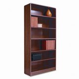 Radius Corner Wood Veneer Bookcase, Six Shelf, 72 High, Medium Oak (ALE27263) Category:... from Bookcases