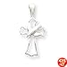 Sterling Silver Cross with Dove Pendant with 20 Inch Sterling Silver Chain