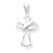 Sterling Silver Cross with Dove Pendant with 20 Inch Sterling Silver Chain