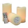 WAX LED CANDLES SET OF 3 FLAMELESS CANDLES. PLUS REMOTE AND 4 AND 8 HOUR TIMER.