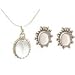 ShalinCraft Earring and Pendant Sets Sterling Silver With Crystal Gemstones Jewelry Hand Engraved Indian Style 26 Grams(pr327)
