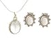 Girls Jewelry Sets - Earring And Pendant Sterling Silver With Crystal Gemstones 26 Grams (Pr327)