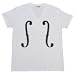 POP Tシャツ エレクトリック・ギターによく見られるサウンドホールをダイナミックにプリント VネックＴシャツ  F hall