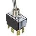 35-117-BU, Switch Toggle ON ON DPDT Bat Lever Quick Conn 6A 250VAC Panel Mount with Threads Bulk (5 Items)