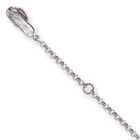 14k White Gold Adjustable Flip-Flop Anklet - 10 Inch - Lobster Claw - JewelryWeb