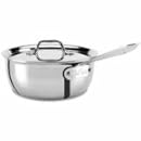 All-Clad 440265 Stainless Steel Tri-Ply Bonded Dishwasher Safe Weeknight Pan with Lid/Cookware, 2.5-Quart, Silver