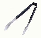 Kool Touch One Piece Color Coded Tong Scalloped Black 12''