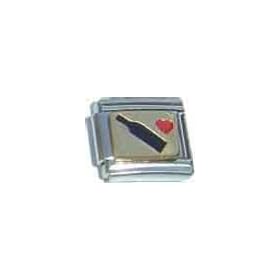 Clearly Charming Heart Wine Italian Charm Bracelet Link