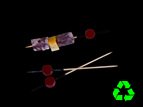 Eco Friendly Atami 3 Inch Bamboo Pick Black End with Red Bead