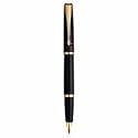 Parker Latitude Fine Writing Medium Point Fountain Pen, 1 Black Ink, Silky Black Barrel Pen(61934)
