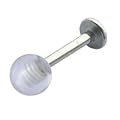 labrets boule acrylique - piercing lobe/sourcil/cartilage/l�vre/madonna - Acier Chirurgical 316L, 1.6mm x 8mm x 4mm