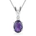 0.02 Cts Diamond & 0.60 Cts Amethyst Pendant in 18K White Gold