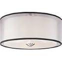 Maxim Lighting 23031SWSN Orion 3-Light Flush Mount, Satin Nickel Finish with Satin White Glass and Sheer Fabric Shade