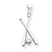 14k White Gold Baseball Bats and Ball Pendant
