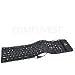 111-Key USB Flexible Roll-Up Silicone Keyboard (Black)