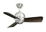 Emerson Fans CF130BS 30 Tilo Contemporary Outdoor Brushed Steel Ceiling Fan w/ Wall Control
