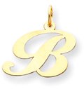Script Letter Charm, Yellow Gold