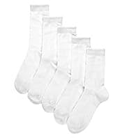 5 Pairs of Cotton Rich Textured Butterfly Socks