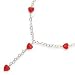 Sterling Silver Red Crystal Heart Fancy Link Necklace 16