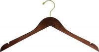 Walnut Flat Top Hanger [ Bundle of 25 ]