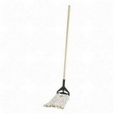 Wet Mop, 4 Ply, 15/16x60 Wood Handle, 24 oz,Natural Cotton (GJO54201) Category: Wet Mops