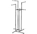 4-Way Garment Rack, with 4 Straight Arms - Square Tubing - Chrome