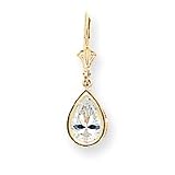 14k 10x7mm Pear Cubic Zirconia leverback earring XLB105CZ