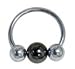 Genuine Hematite Gemstone Horseshoe Circular Barbell - 14 Gauge - Each Sold Separately