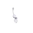 Stainless Steel Initial "O" Belly Ring with Clear CZ
