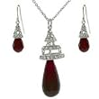 Necklace Earring Set Silver Swarovski Crystals Black Swirl Design Bucasi SALE