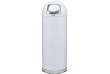 15 Gallon Round Top Waste Receptacle With Plastic Liner - White