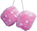 PINK FLUFFY FURRY DICE PINK PRINCESS CAR ACCESSORY