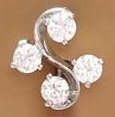 Body Accentz® Reverse Belly Navel Cz Swarovski 4 unique gems Ring body jewelry piercing bar