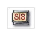 SIS (writing) Red Classic Enamel, Italian Charm by Nomination Charms